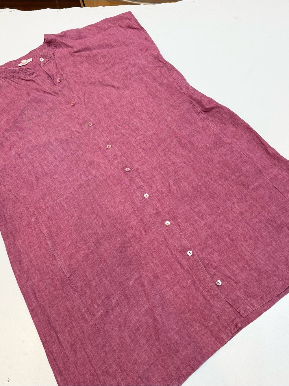 Eileen Fisher Midi Button-Front Dress in Rose